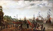 Preparatory Battle Between Dutch and English Ships